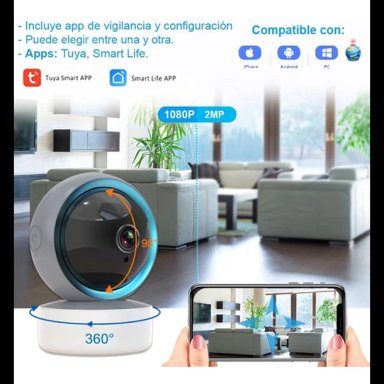 Cámara Seguridad 360° De Alta Calidad 1080p Visión Nocturna - 9