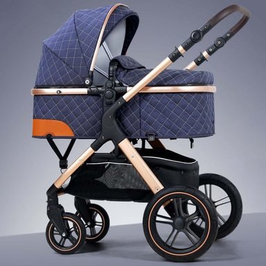 COCHE CUNA CRUSEC BEBÉ 5 EN 1 PLEGABLE MULTIFUNCIONAL AZUL - 4