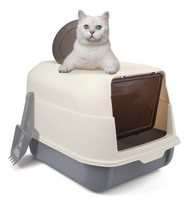 CAJA ARENERO CERRADO ANTISALPICADURAS SANITARIA PARA GATO - 1