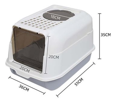 CAJA ARENERO CERRADO ANTISALPICADURAS SANITARIA PARA GATO - 2