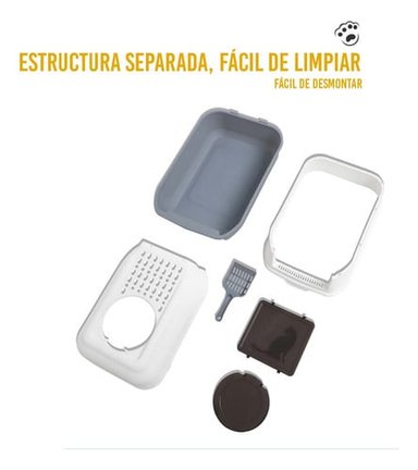 CAJA ARENERO CERRADO ANTISALPICADURAS SANITARIA PARA GATO - 3