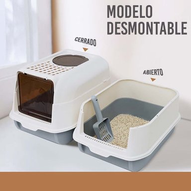 CAJA ARENERO CERRADO ANTISALPICADURAS SANITARIA PARA GATO - 4