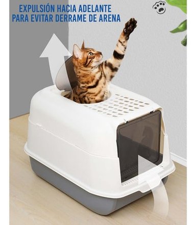 CAJA ARENERO CERRADO ANTISALPICADURAS SANITARIA PARA GATO - 5