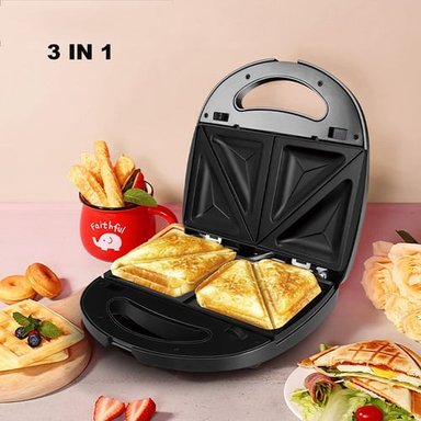 SANDWICHERA CRUSEC 3 EN 1 MULTIUSO DESAYUNO, TOSTADAS, WAFFLES - 5