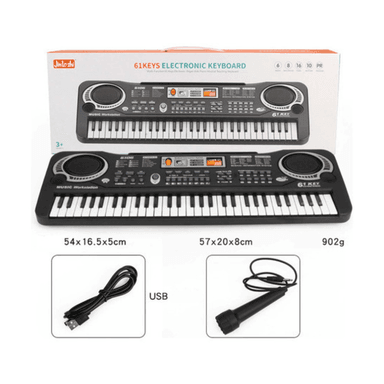Piano Teclado Electrónico Digital 61 Teclas Con Micrófono - 3