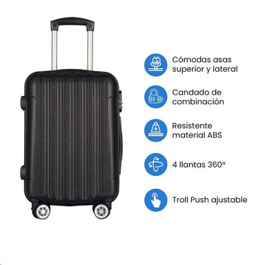 SET DE 3 MALETAS DE VIAJE EQUIPAJE RESISTENTE CON CERRADURA - 5