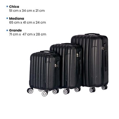 SET DE 3 MALETAS DE VIAJE EQUIPAJE RESISTENTE CON CERRADURA - 7