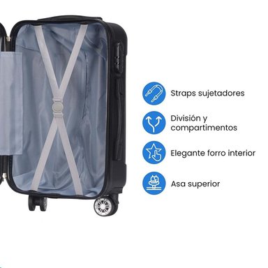 SET DE 3 MALETAS DE VIAJE EQUIPAJE RESISTENTE CON CERRADURA - 8