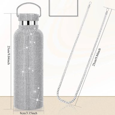 TERMO BOTELLA DISEÑO DIAMANTES 500ML PORTATIL TERMICA - 2