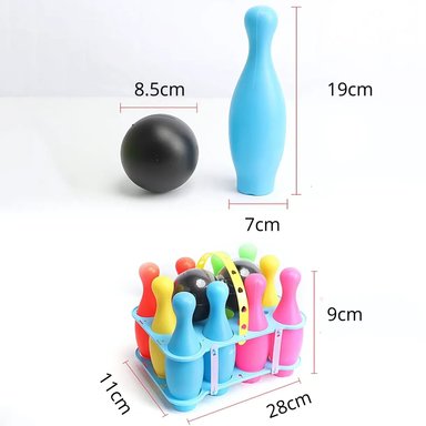 JUEGO DE BOWLING DE PLÁSTICO PARA NIÑOS 10 PINES + 2 PELOTAS - 4