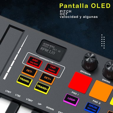 TECLADO CRUSEC MIDI 25 TECLAS CONTROLADOR MUSICAL PIANO USB - 2