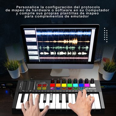 TECLADO CRUSEC MIDI 25 TECLAS CONTROLADOR MUSICAL PIANO USB - 7