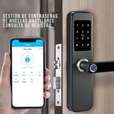 CERRADURA INTELIGENTE CRUSEC CON HUELLA DIGITAL WIFI ELECTRÓNICA - 4