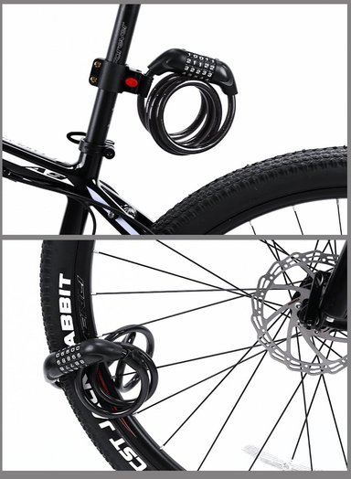 CANDADO CRUSEC BICICLETA CLAVE SEGURIDAD BLOQUEO ANTIRROBO 120 CM - 3