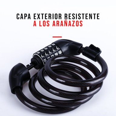 CANDADO CRUSEC BICICLETA CLAVE SEGURIDAD BLOQUEO ANTIRROBO 120 CM - 5