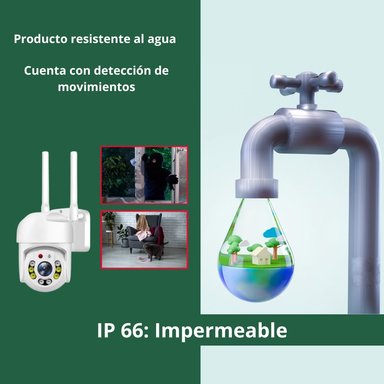 CÁMARA CRUSEC PTZ SEGURIDAD SMART HD WI-FI 360 EXTERIOR INTERIOR - 2