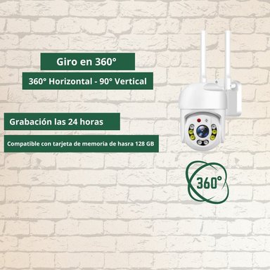 CÁMARA CRUSEC PTZ SEGURIDAD SMART HD WI-FI 360 EXTERIOR INTERIOR - 3