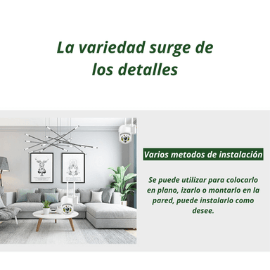 CÁMARA CRUSEC PTZ SEGURIDAD SMART HD WI-FI 360 EXTERIOR INTERIOR - 6