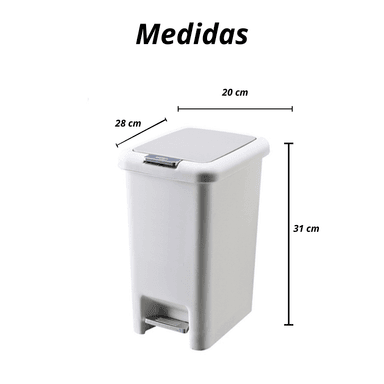 BASURERO CRUSEC COCINA CON PEDAL Y APERTURA A PRESIÓN 8 LITROS - 2