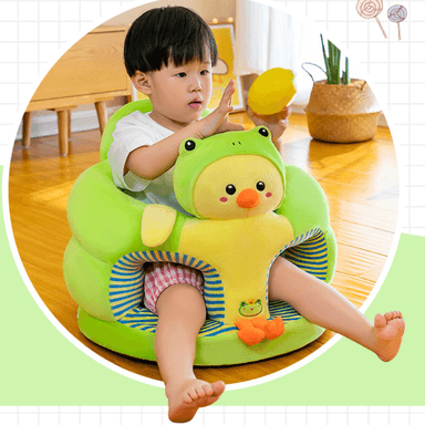 ASIENTO CRUSEC BEBÉ ACOLCHADO PELUCHE SEGURIDAD ANTICAIDA VERDE - 3