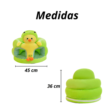ASIENTO CRUSEC BEBÉ ACOLCHADO PELUCHE SEGURIDAD ANTICAIDA VERDE - 4