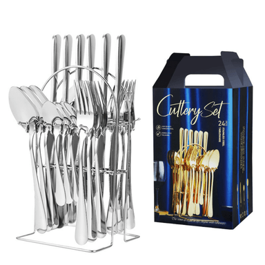 SET DE 24 CUBIERTOS DE ACERO INOXIDABLE DELUXE - 1