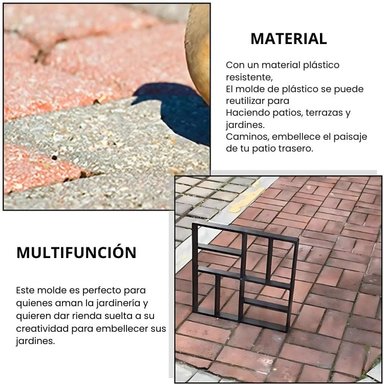 MOLDE CRUSEC CEMENTO CONSTRUCCIÓN BALDOSAS DECORACIÓN 40*40 CM - 4