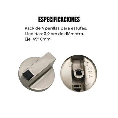 PACK CRUSEC M1 4 PERILLAS DE HORNOS COCINA 8MM - 3