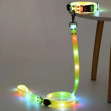 SET CRUSEC CORREA + COLLAR CON LUCES LED IMPERMEABLE - 6