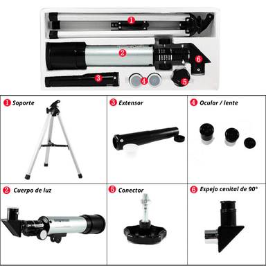 TELESCOPIO ASTRÓNOMICO MONOCULAR CON TRIPODE F36050 - 4