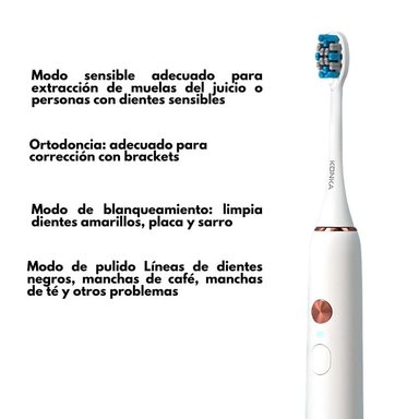CEPILLO DE DIENTES ELÉCTRICO CON 5 CABEZAS DE REPUESTO - BLANCO - 5