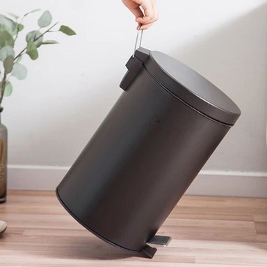 PAPELERA 8 LITROS ELEGANTE CON PEDAL BASURERO OFICINA BAÑO - 3