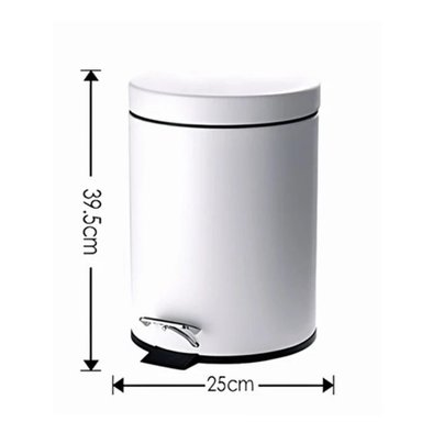 PAPELERA 8 LITROS ELEGANTE CON PEDAL BASURERO OFICINA BAÑO - 5
