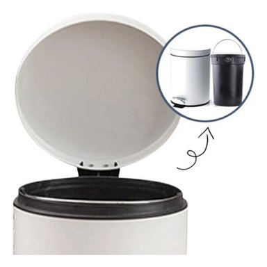 PAPELERA 8 LITROS ELEGANTE CON PEDAL BASURERO OFICINA BAÑO - 7