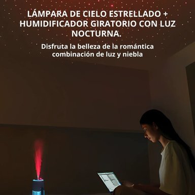 HUMIDIFICADOR USB CON PROYECCIÓN LUZ CIELO ESTRELLAS PORTÁTIL - 3