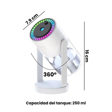 HUMIDIFICADOR USB CON PROYECCIÓN LUZ CIELO ESTRELLAS PORTÁTIL - 7