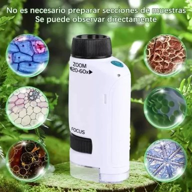 MICROSCOPIO PORTÁTIL CON LUZ PARA NIÑOS JUGUETE CIENTÍFICO - 2