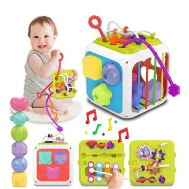 CUBO PARA BEBE  JUGUETE INTERACTIVO DIDACTICO SENSORIAL - 1