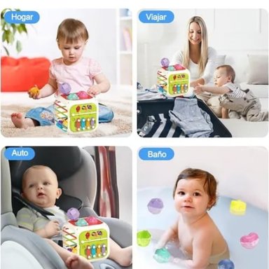 CUBO PARA BEBE  JUGUETE INTERACTIVO DIDACTICO SENSORIAL - 2