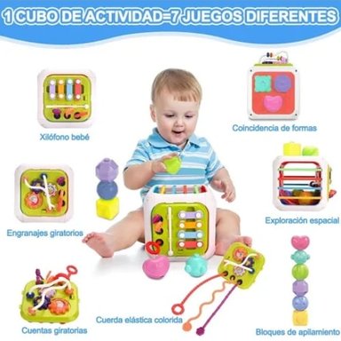 CUBO PARA BEBE  JUGUETE INTERACTIVO DIDACTICO SENSORIAL - 4