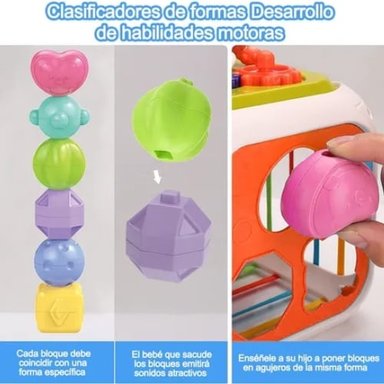 CUBO PARA BEBE  JUGUETE INTERACTIVO DIDACTICO SENSORIAL - 5