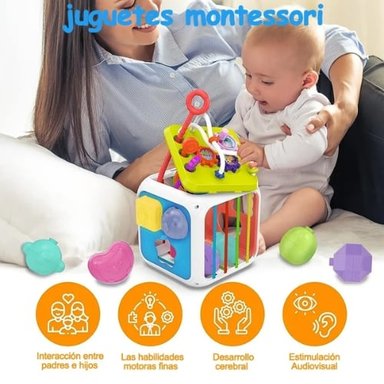 CUBO PARA BEBE  JUGUETE INTERACTIVO DIDACTICO SENSORIAL - 6