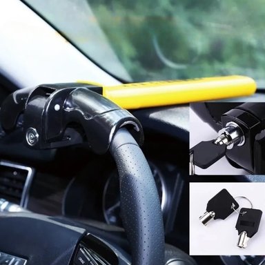 TRABA VOLANTE BLOQUEO ANTIRROBO SEGURIDAD AUTOS CON LLAVE - 6