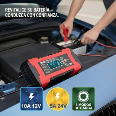 CARGADOR BATERIA 12V 10A AUTO MOTO CARGA RAPIDA INTELIGENTE - 4