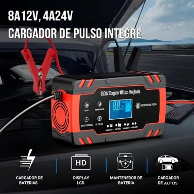 CARGADOR BATERIA 12V 10A AUTO MOTO CARGA RAPIDA INTELIGENTE - 5