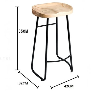PACK 4 SILLA BAR 65CM TABURETE ASIENTO MADERA MOSTRADOR - 2