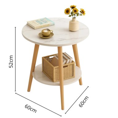 MESA DE CENTRO CON DISEÑO NORDICO 60X60X52CM - 2