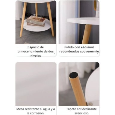 MESA DE CENTRO CON DISEÑO NORDICO 60X60X52CM - 4