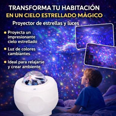PROYECTOR LED LUCES Y ESTRELLAS 360º CON BLUETOOH Y MUSICA - 4