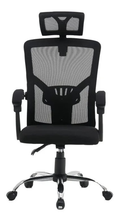 SILLA OFICINA SOERME2 ACERO NEGRO ESCRITORIO RECLINABLE EJECUTIVO - 2